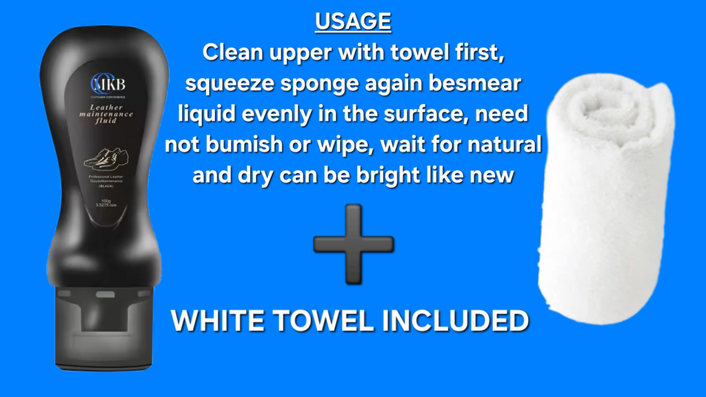 BLACK LEATHER SHOE POLISH 3.527 FL OZ PLUS FREE TOWEL