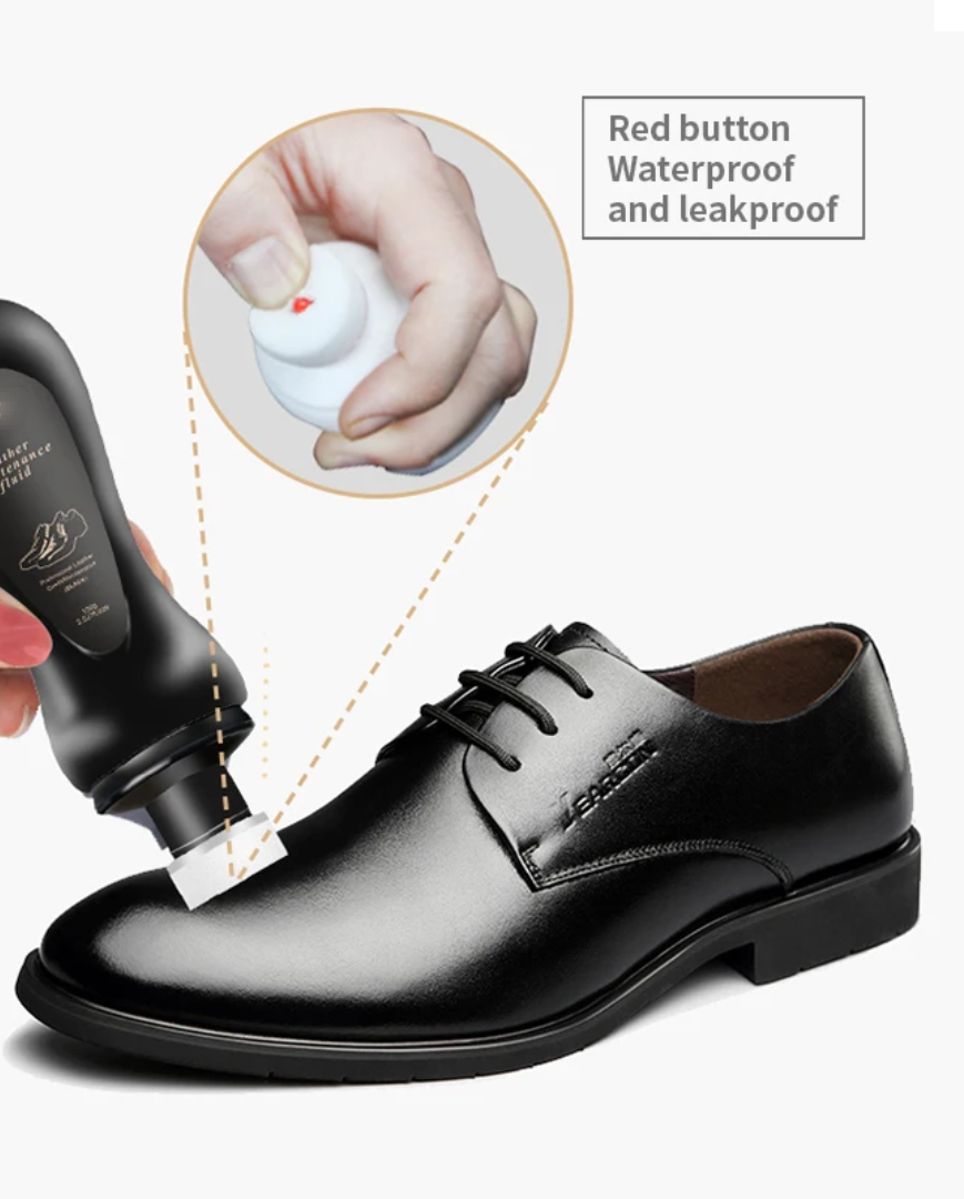 BLACK LEATHER SHOE POLISH 3.527 FL OZ PLUS FREE TOWEL