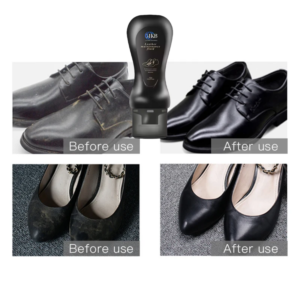 BLACK LEATHER SHOE POLISH 3.527 FL OZ PLUS FREE TOWEL