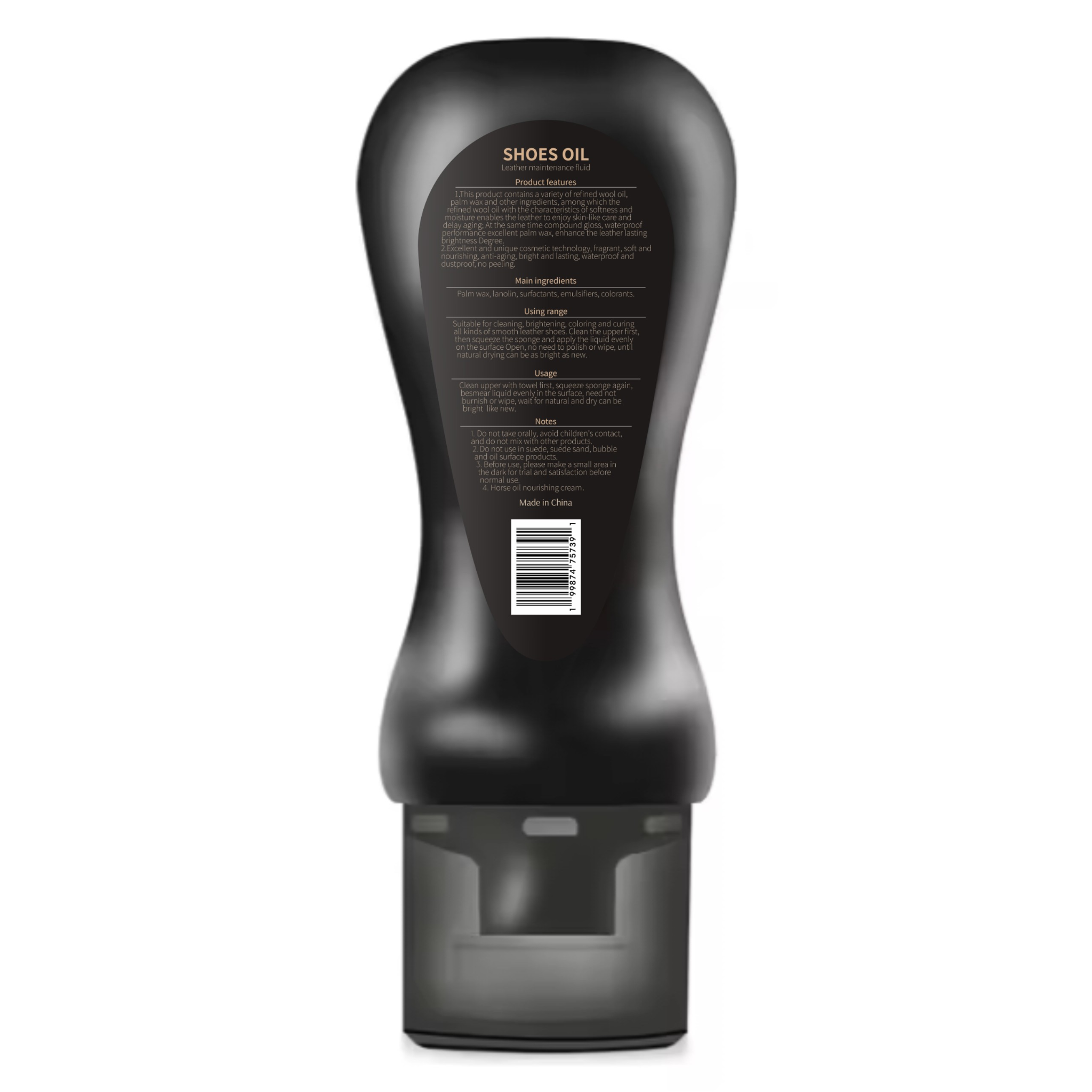 MKB Shoe Polish Liquid + Free Towel, High Shine Finish and Fast Drying Formula, Black 3.527 fl oz