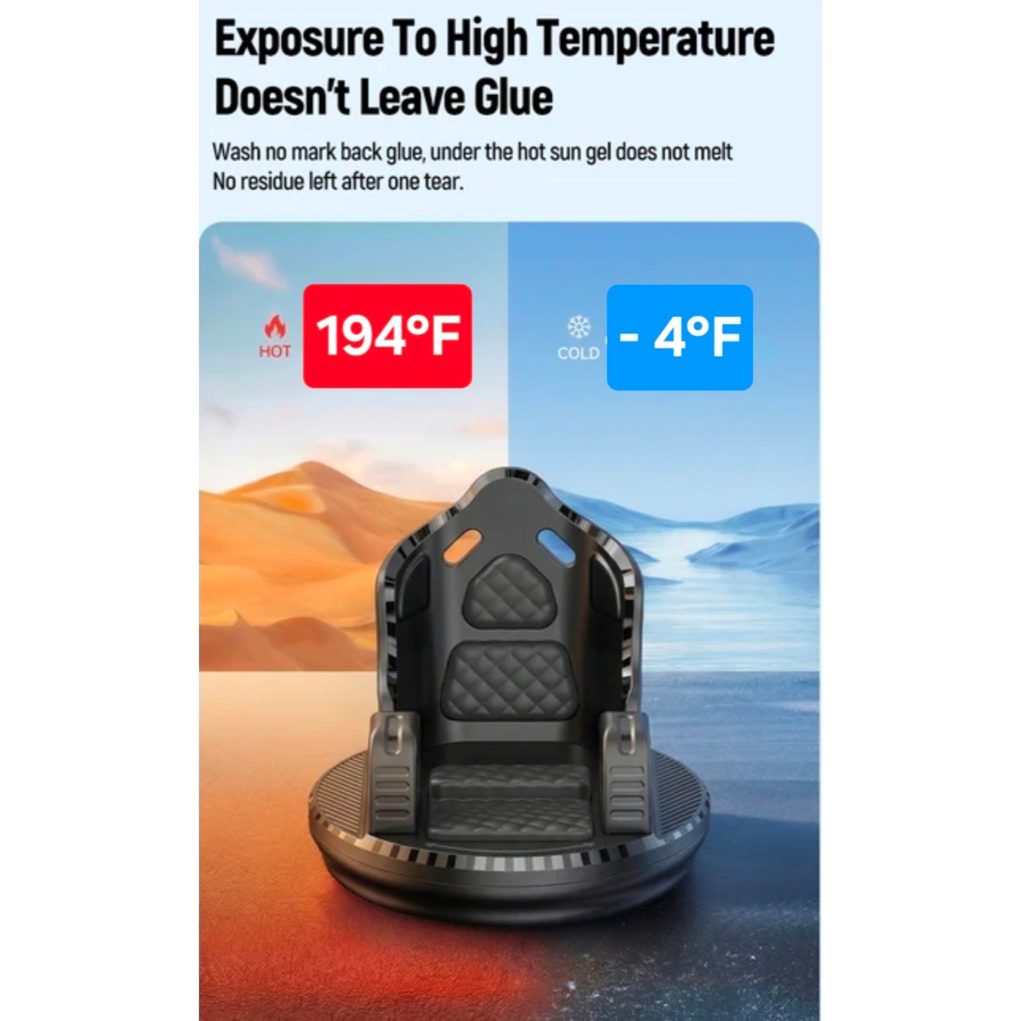 360 Degree Rotation Dashboard Universal Phone Holder  For Car & More, Fixed Non-Slip, One-Hand Operation, Strong Pu-Glue Waterproof.